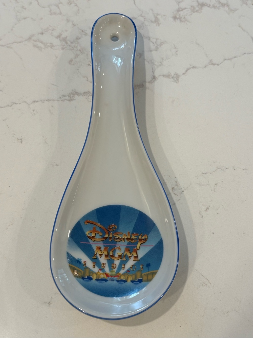 Disney MGM Studios Blue Ceramic Spoon Rest 1987 NEW